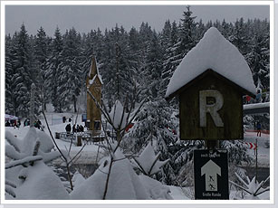 Der verschneite Rennsteig bei Oberhof am Rondell im tiefsten Winter